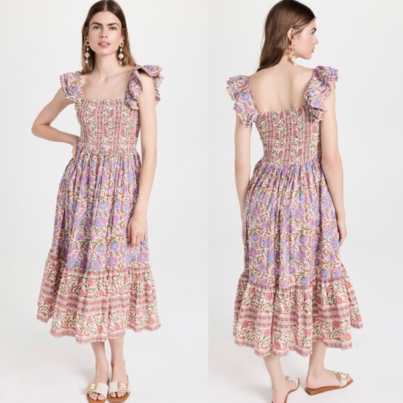 Mille Olympia Smocked Midi Dress in Avignon Floral - Picture 3 of 12